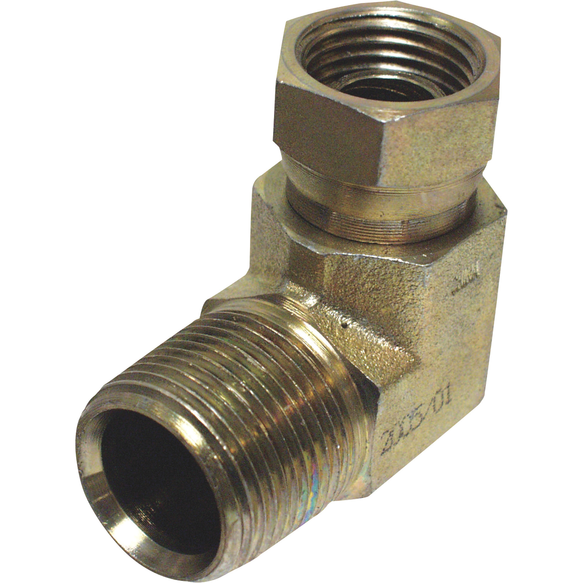 Apache Straight 90 Degree Swivel Adapter, 3/4in. F NPSM x 3/4in. F NPTF
